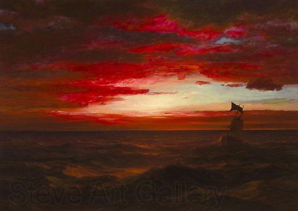 Frederic Edwin Church Marine Sunset Norge oil painting art